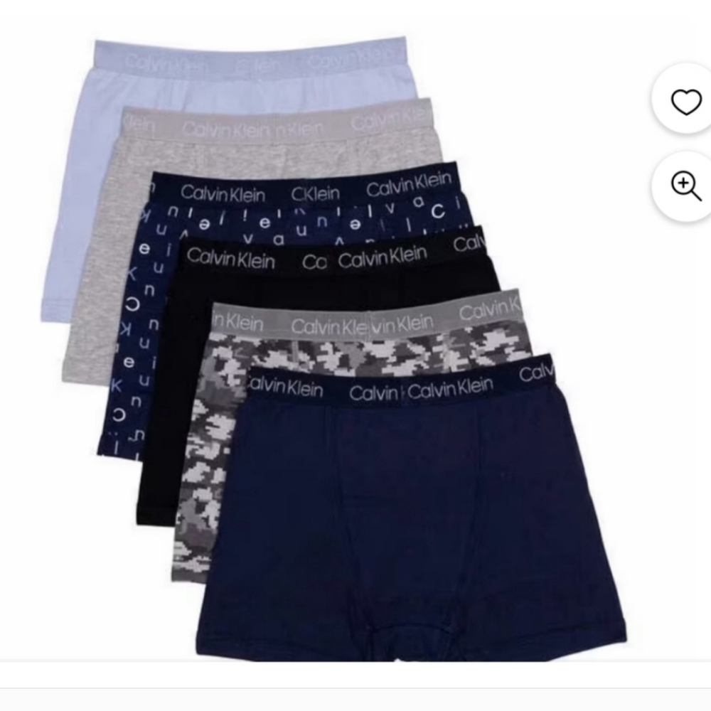 Calvin Klein Boys' Boxer Brief Underwear, 6-pack - Picture 4 of 4